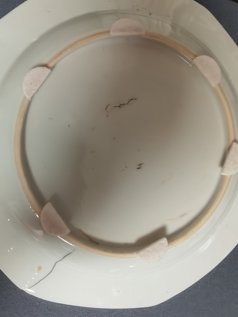 古玩陶瓷清中期青花花卉盤(pán)真品鑒賞圖