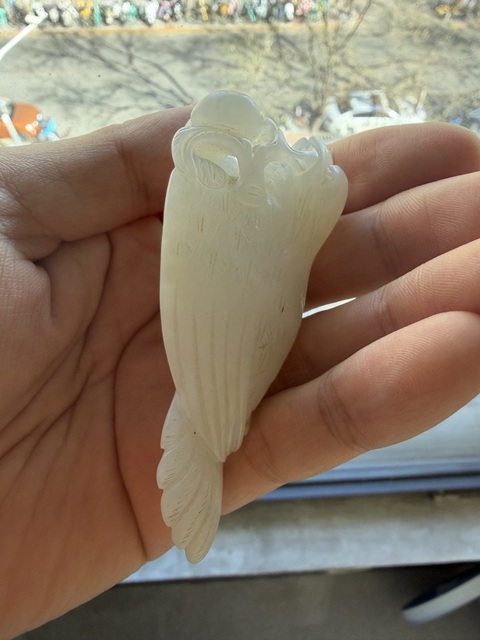 古玩玉器和田白玉喜報三元掛件真品鑒賞圖