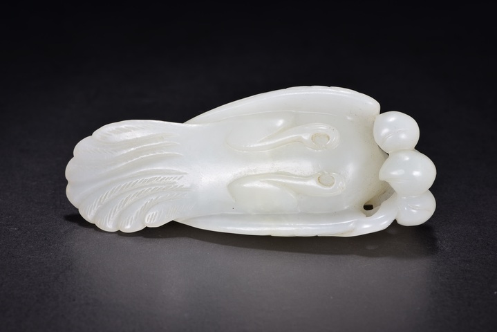 古玩玉器和田白玉喜報三元掛件真品鑒賞圖