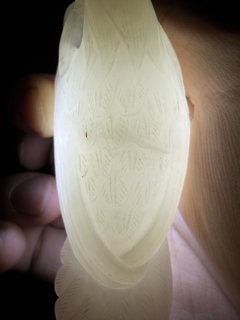 古玩玉器和田白玉喜報三元掛件真品鑒賞圖