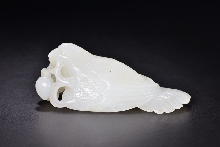 古玩玉器和田白玉喜報三元掛件真品鑒賞圖