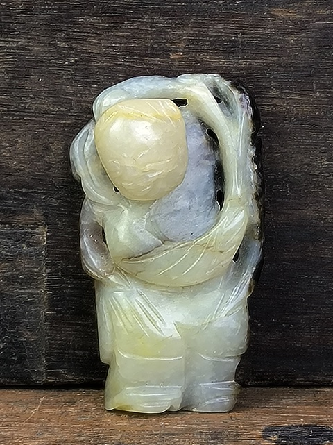 古玩玉器和田玉雕“如意童子”真品鑒賞圖
