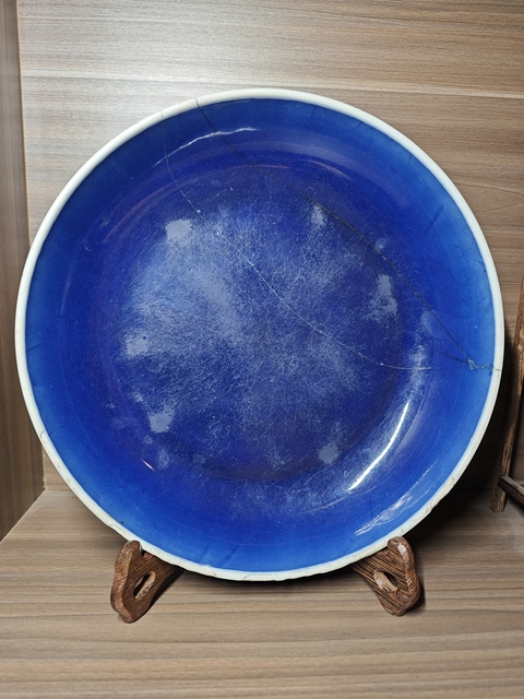古玩陶瓷霽藍釉盤真品鑒賞圖