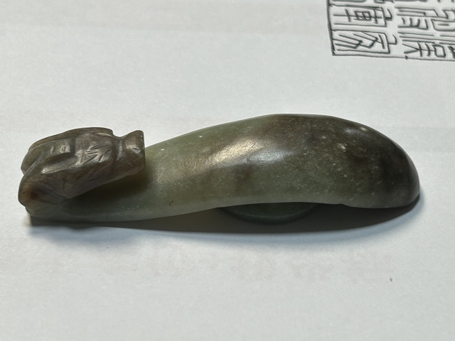 古玩玉器和田玉雕“龍首帶鉤”真品鑒賞圖