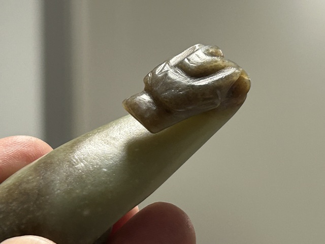 古玩玉器和田玉雕“龍首帶鉤”真品鑒賞圖