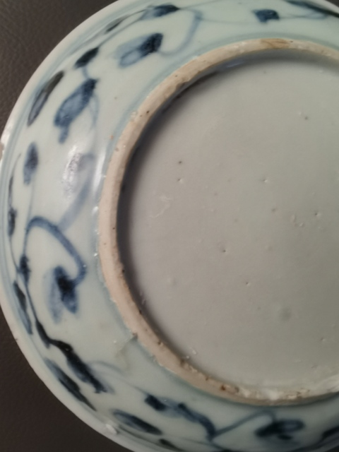 古玩陶瓷明正德青花竹石欄桿圖盤真品鑒賞圖