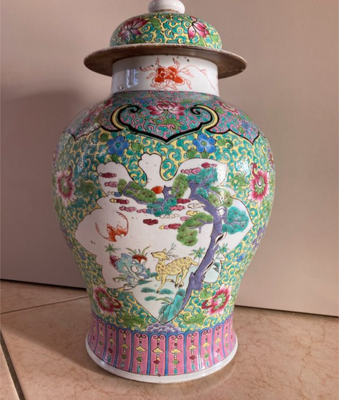 古玩陶瓷粉彩將軍罐真品鑒賞圖