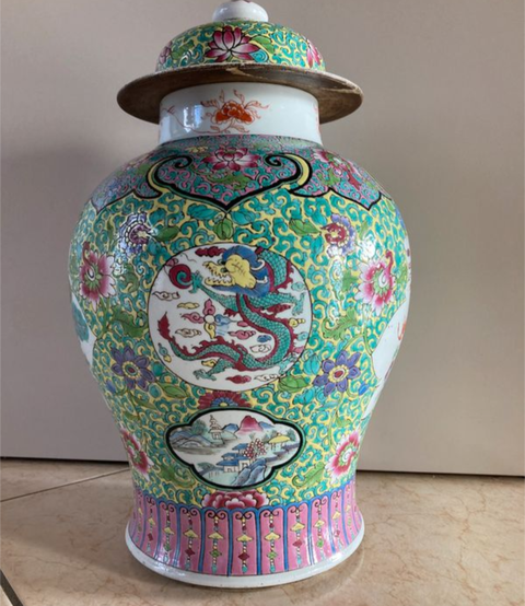 古玩陶瓷粉彩將軍罐真品鑒賞圖