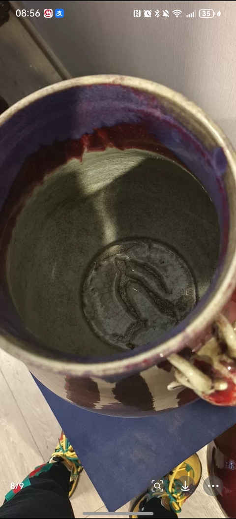 古玩陶瓷鈞紅釉鹿頭尊真品鑒賞圖