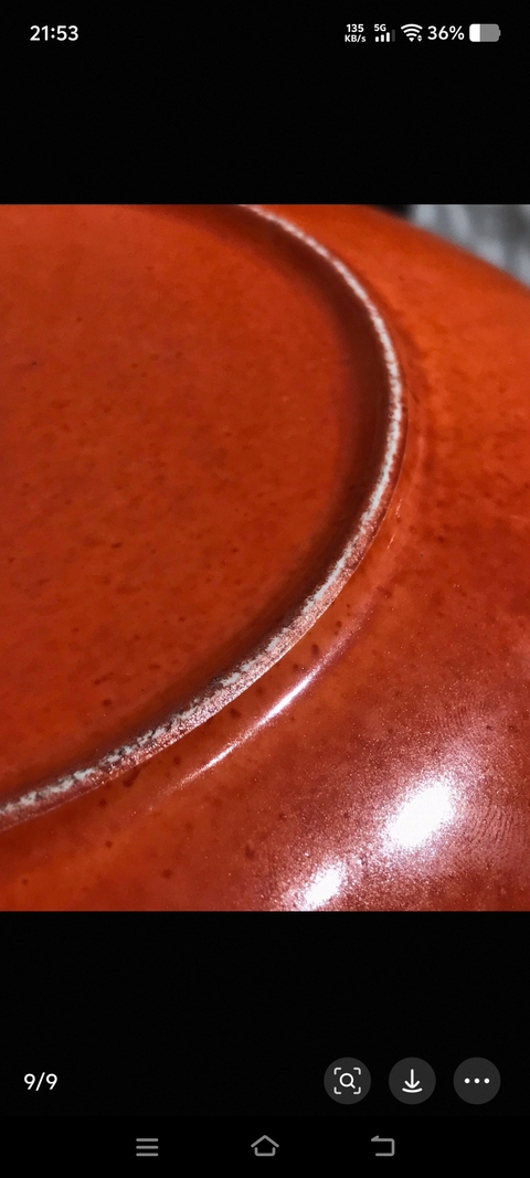 古玩陶瓷珊瑚紅粉彩花鳥紋盤真品鑒賞圖