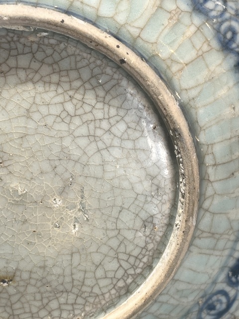 古玩陶瓷麒麟望月青花盤真品鑒賞圖