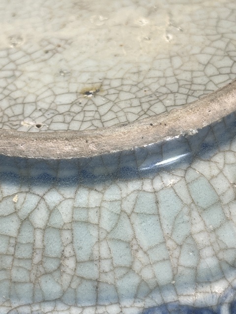 古玩陶瓷麒麟望月青花盤真品鑒賞圖