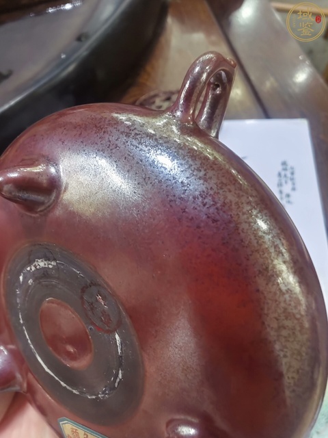 古玩陶瓷清中期紫金釉爐真品鑒賞圖