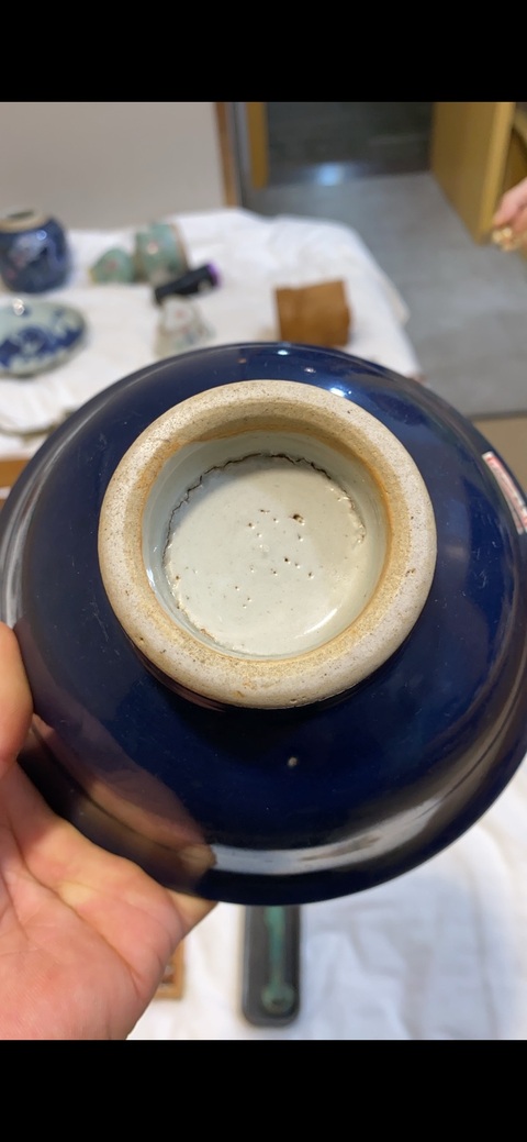 古玩陶瓷霽藍釉高足杯真品鑒賞圖