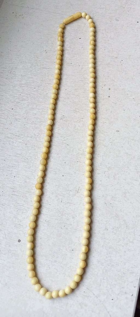 古玩玉器象牙項鏈真品鑒賞圖