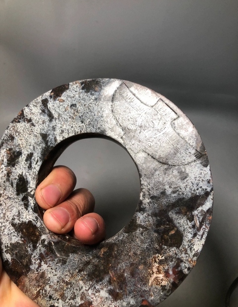 古玩玉器仿文化期玉璧真品鑒賞圖