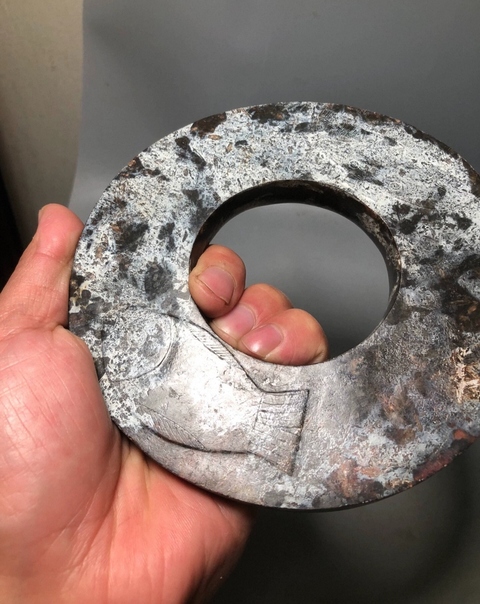 古玩玉器仿文化期玉璧真品鑒賞圖