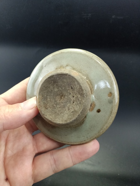 古玩陶瓷龍泉青釉壽字印模真品鑒賞圖