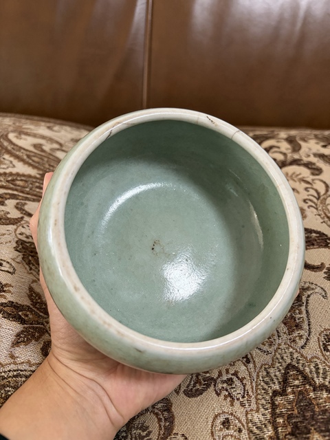 古玩陶瓷郎綠釉水洗真品鑒賞圖