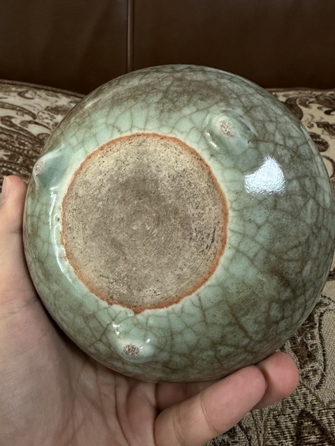 古玩陶瓷郎綠釉水洗真品鑒賞圖