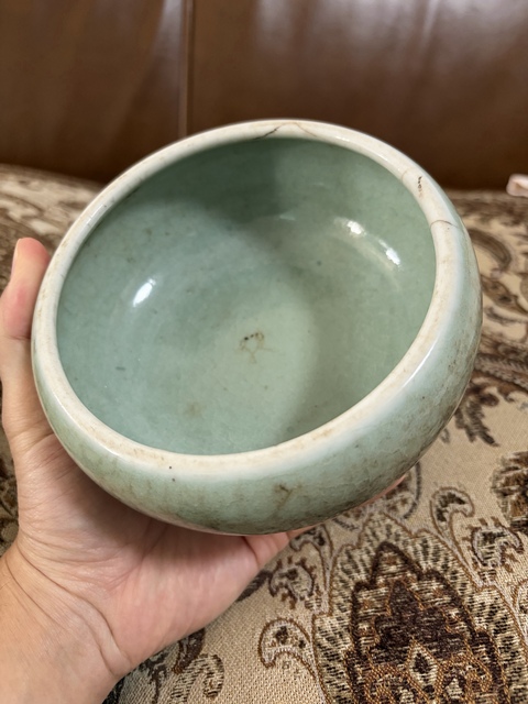 古玩陶瓷郎綠釉水洗真品鑒賞圖