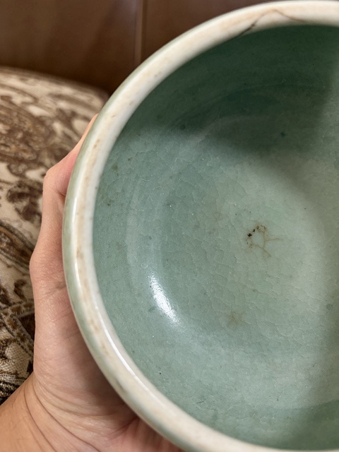 古玩陶瓷郎綠釉水洗真品鑒賞圖