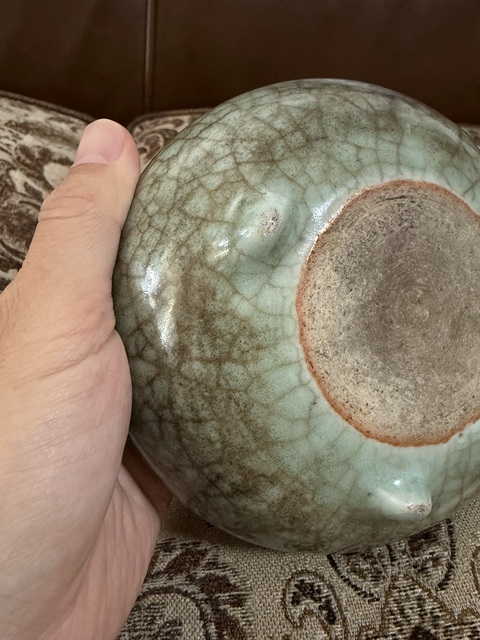 古玩陶瓷郎綠釉水洗真品鑒賞圖