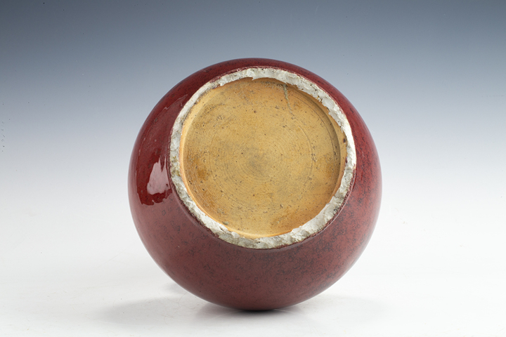 古玩陶瓷清中·紅釉葫蘆瓶真品鑒賞圖