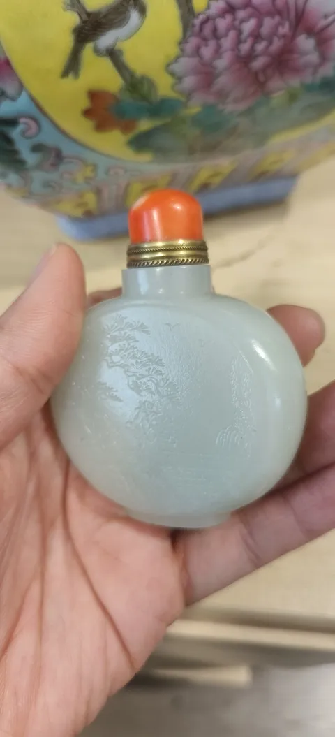 古玩玉器仿古玉煙壺真品鑒賞圖