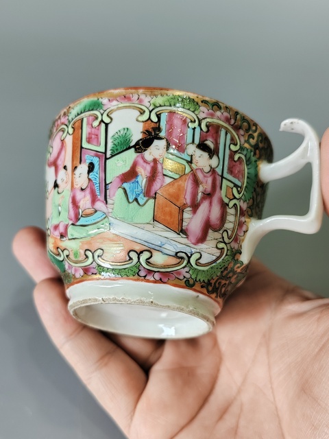 古玩陶瓷清咸豐廣彩杯·全品拍賣，當前價格850元