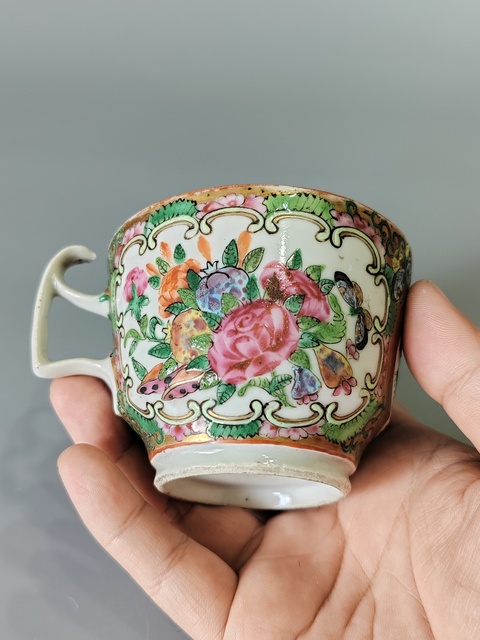 古玩陶瓷清咸豐廣彩杯·全品拍賣，當前價格850元