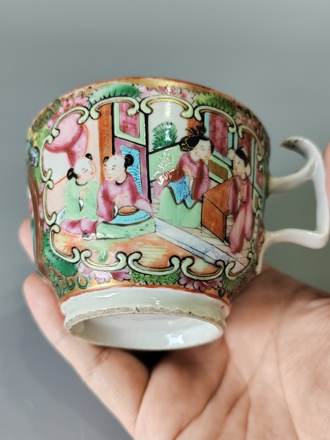 古玩陶瓷清咸豐廣彩杯·全品拍賣，當前價格850元