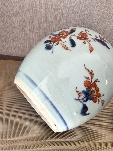 古玩陶瓷青花礬紅描金罐真品鑒賞圖