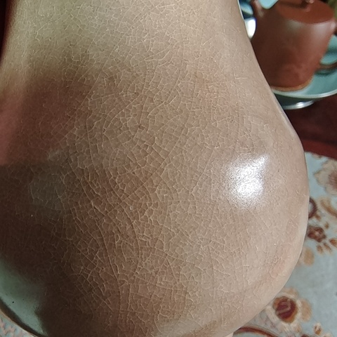 古玩陶瓷南宋龍泉窯青黃釉瓶真品鑒賞圖