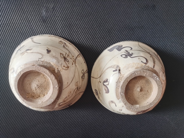 古玩陶瓷磁州窯白地黑花碗真品鑒賞圖