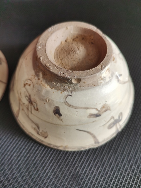 古玩陶瓷磁州窯白地黑花碗真品鑒賞圖