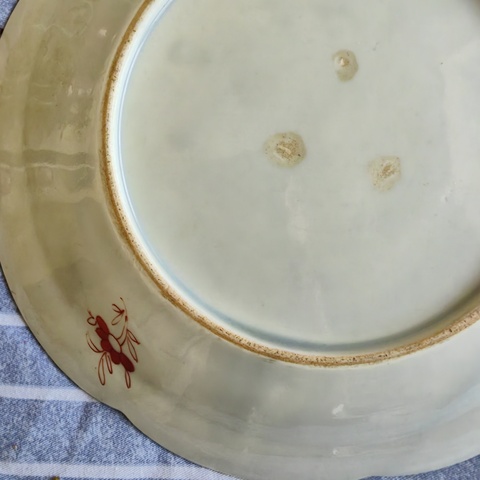 古玩陶瓷粉彩花鳥紋花口盤真品鑒賞圖