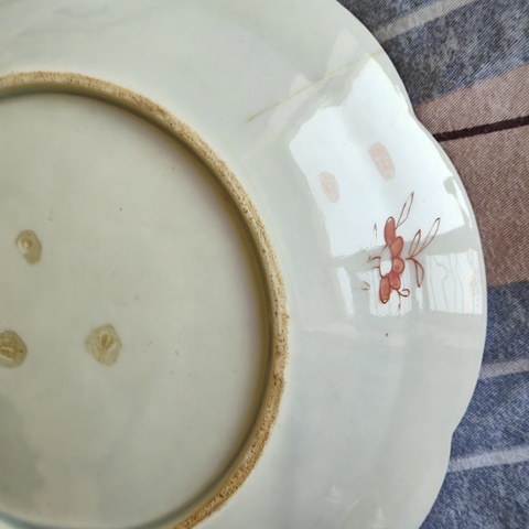 古玩陶瓷粉彩花鳥紋花口盤真品鑒賞圖