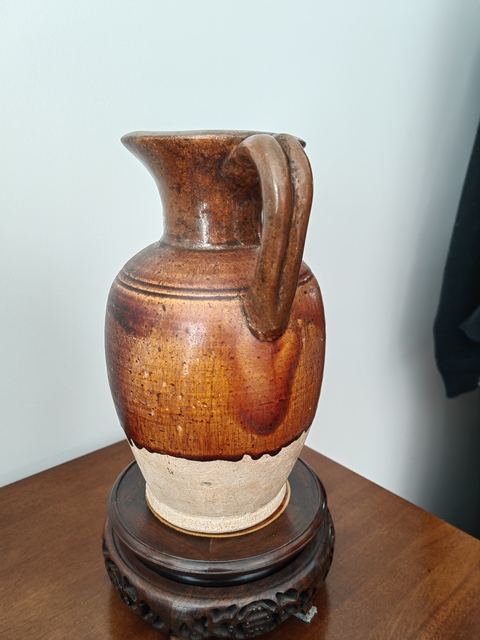 古玩陶瓷鞏縣黃釉執壺，注意品相真品鑒賞圖