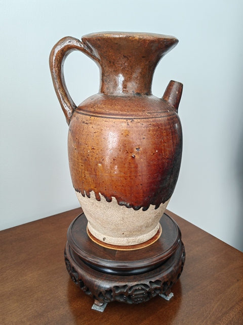 古玩陶瓷鞏縣黃釉執壺，注意品相真品鑒賞圖