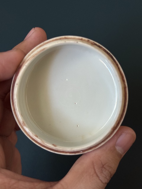 古玩陶瓷呂布戲貂蟬粉彩蓋盒真品鑒賞圖