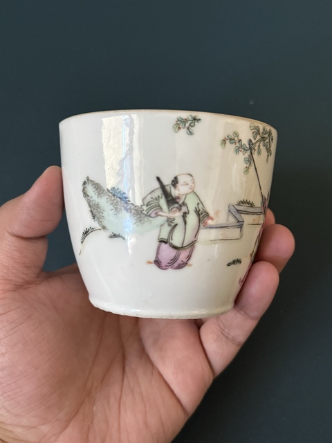 古玩陶瓷三娘教子圖粉彩蓋缸真品鑒賞圖