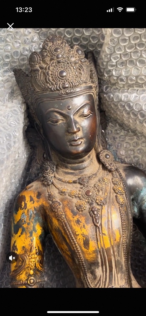 古玩銅器銅鎏金無量壽真品鑒賞圖