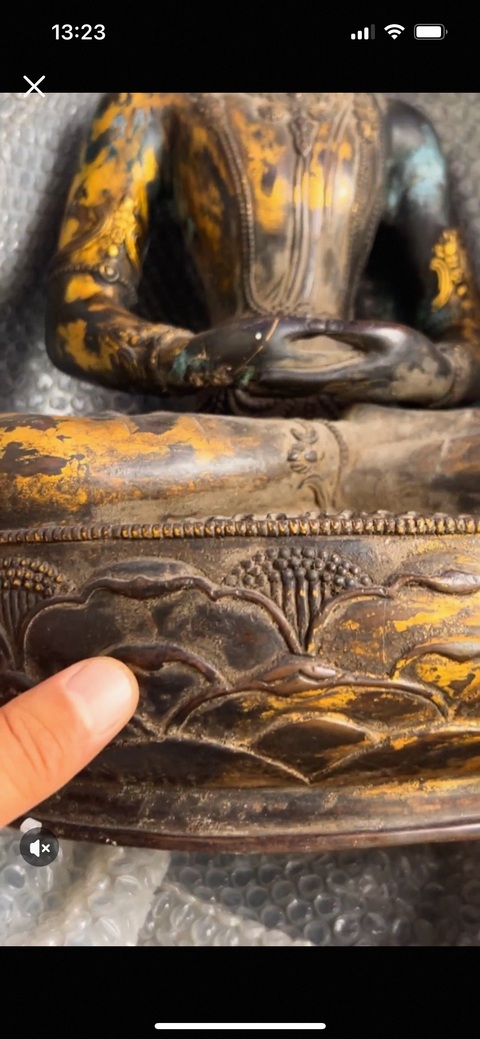 古玩銅器銅鎏金無量壽真品鑒賞圖