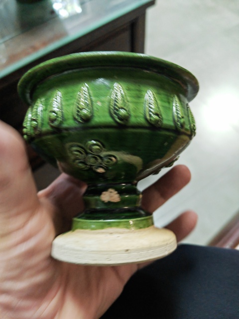 古玩陶瓷綠釉行爐真品鑒賞圖