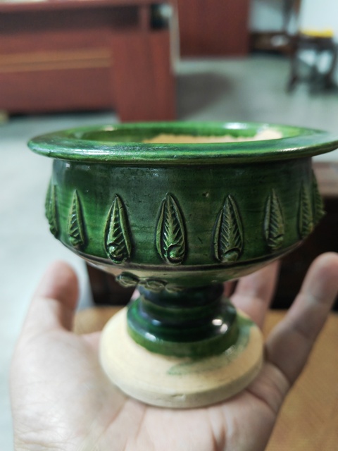 古玩陶瓷綠釉行爐真品鑒賞圖