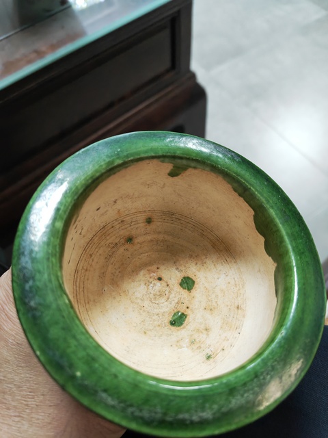 古玩陶瓷綠釉行爐真品鑒賞圖