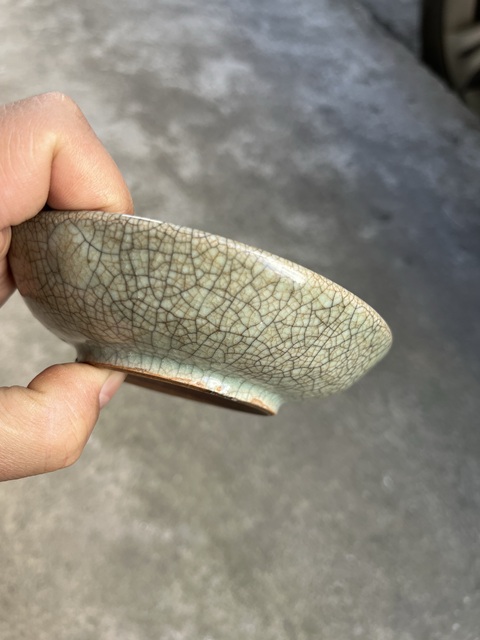 古玩陶瓷仿龍泉哥釉洗真品鑒賞圖