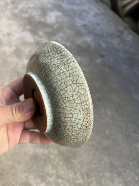 古玩陶瓷仿龍泉哥釉洗真品鑒賞圖