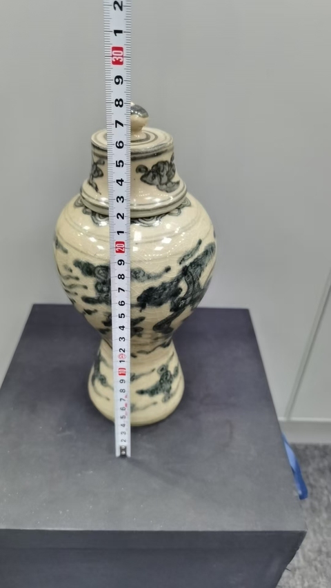 古玩陶瓷明中期青花鳳紋梅瓶真品鑒賞圖